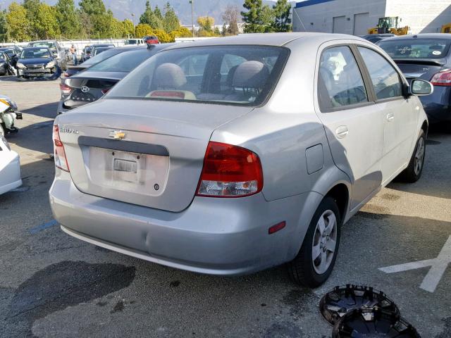 KL1TD52625B356520 - 2005 CHEVROLET AVEO BASE Gümüş foto 4
