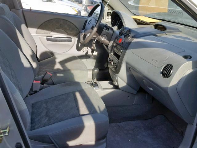 KL1TD52625B356520 - 2005 CHEVROLET AVEO BASE Gümüş foto 5