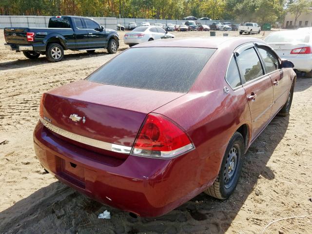 2G1WS55R579333781 - 2007 CHEVROLET IMPALA POL RED photo 4