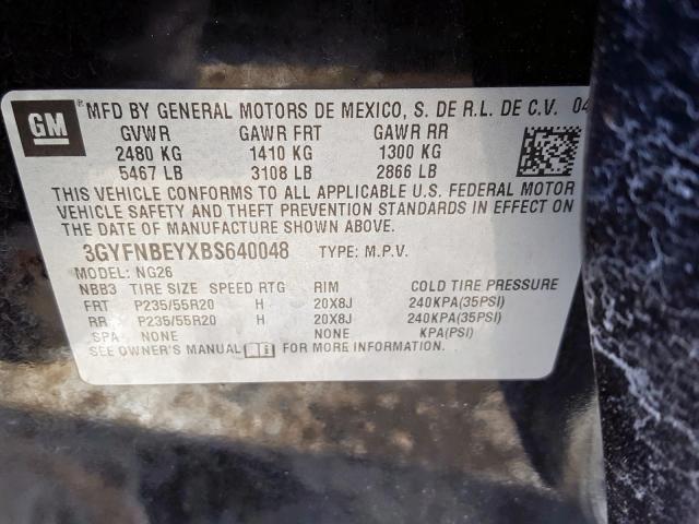 3GYFNBEYXBS640048 - 2011 CADILLAC SRX PERFORMANCE COLLECTION  фото 10