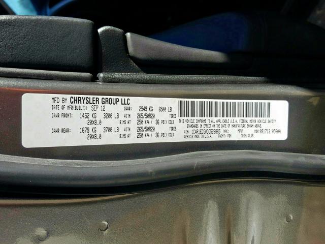 1C4RJECG0DC526885 - 2013 JEEP GRAND CHEROKEE OVERLAND  photo 10