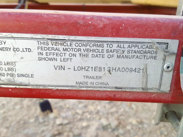 L0HZ1E813HA009421 - 2017 UTILITY TRAILER  photo 10