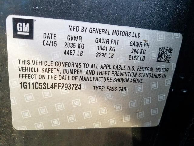 1G11C5SL4FF293724 - 2015 CHEVROLET MALIBU 1LT  照片 10