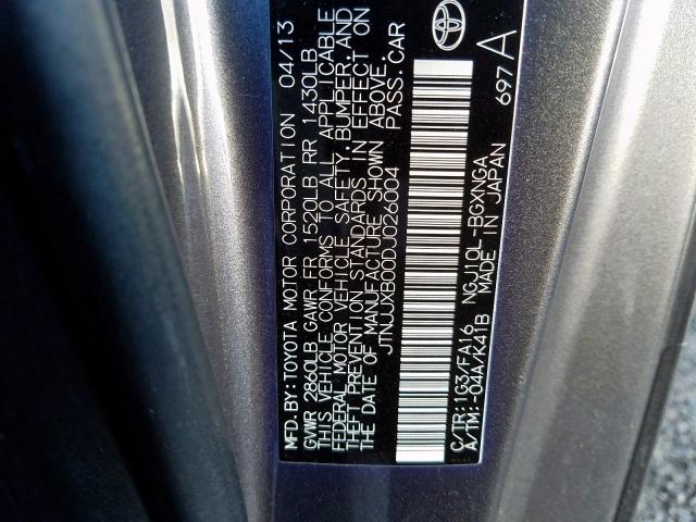 JTNJJXB00DJ026004 - 2013 TOYOTA SCION IQ  photo 10