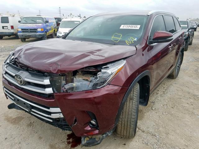 5TDJZRFH4KS947876 - 2019 TOYOTA HIGHLANDER SE  photo 2