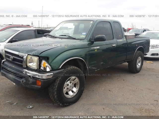 4TASM92N7XZ467315 - 1999 TOYOTA TACOMA XTRACAB PRERUNNER GREEN photo 2