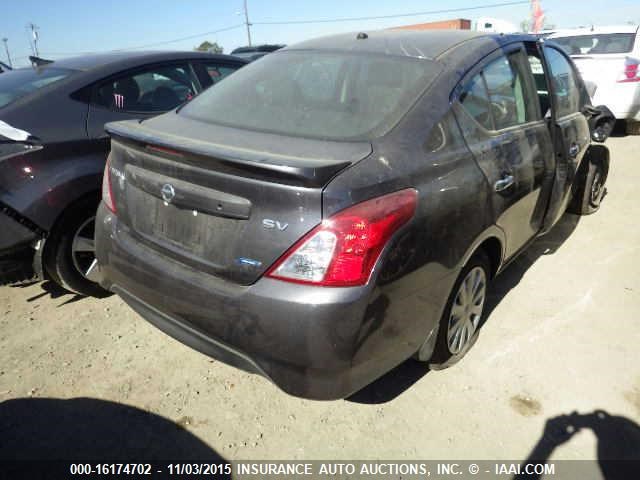 3N1CN7APXFL862322 - 2015 NISSAN VERSA S/S PLUS/SV/SL GRAY photo 4