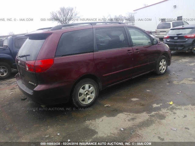 5TDZA23CX6S416214 - 2006 TOYOTA SIENNA CE/LE MAROON photo 4