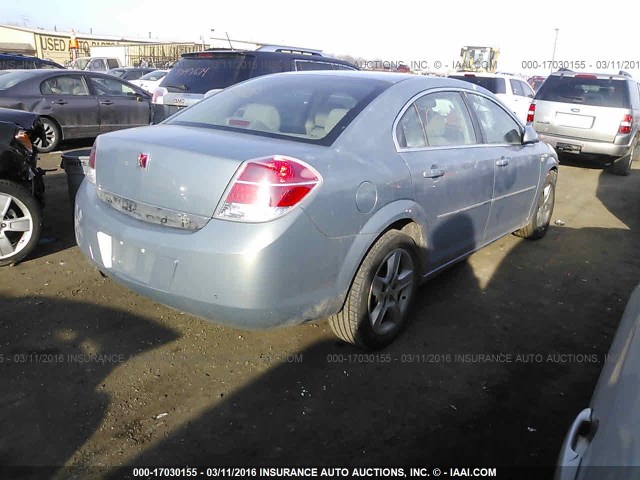 1G8ZS57B88F216557 - 2008 SATURN AURA XE Light Blue photo 4