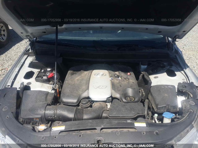 KMHGC46F89U063731 - 2009 HYUNDAI GENESIS 4.6L SILVER photo 10