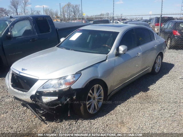 KMHGC46F89U063731 - 2009 HYUNDAI GENESIS 4.6L SILVER photo 2