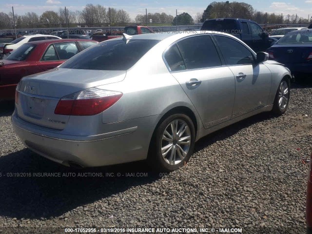 KMHGC46F89U063731 - 2009 HYUNDAI GENESIS 4.6L SILVER photo 4