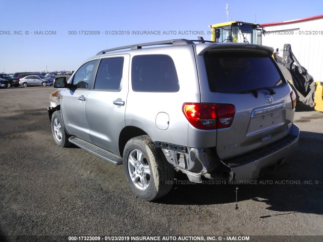 5TDBY68A88S004873 - 2008 TOYOTA SEQUOIA LIMITED SILVER photo 3