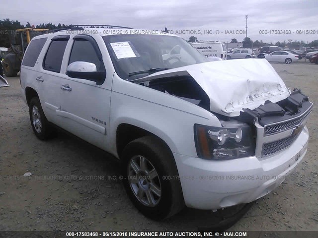 1GNFK13037R380535 - 2007 CHEVROLET TAHOE K1500 WHITE photo 1