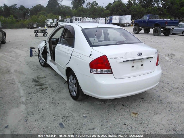 KNAFE221495596045 - 2009 KIA SPECTRA EX/LX/SX WHITE photo 3