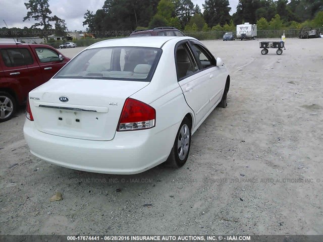 KNAFE221495596045 - 2009 KIA SPECTRA EX/LX/SX WHITE photo 4