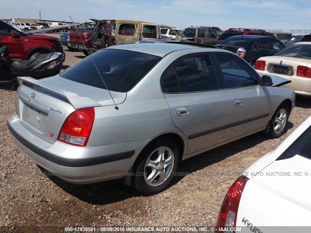 KMHDN45D33U561758 - 2003 HYUNDAI ELANTRA GLS/GT SILVER photo 4