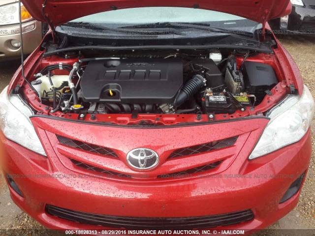 5YFBU4EE3CP066240 - 2012 TOYOTA COROLLA S/LE RED photo 10
