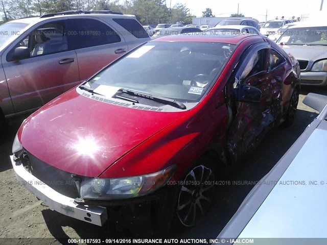 2HGFG12948H523781 - 2008 HONDA CIVIC EXL RED photo 2