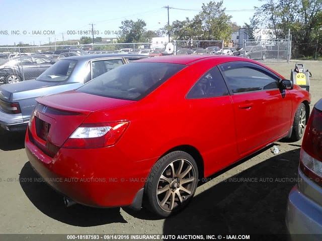 2HGFG12948H523781 - 2008 HONDA CIVIC EXL RED photo 4