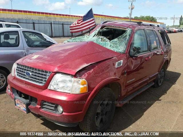 1FMDU75K54ZA94155 - 2004 FORD EXPLORER LIMITED RED photo 2