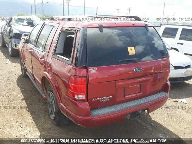 1FMDU75K54ZA94155 - 2004 FORD EXPLORER LIMITED RED photo 3