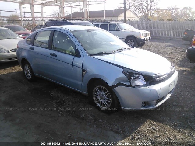 1FAHP35N28W300111 - 2008 FORD FOCUS SE/SEL/SES Light Blue photo 1