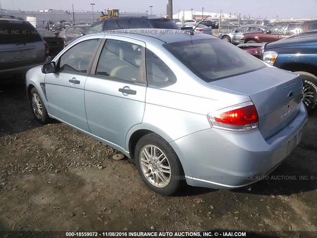 1FAHP35N28W300111 - 2008 FORD FOCUS SE/SEL/SES Light Blue photo 3