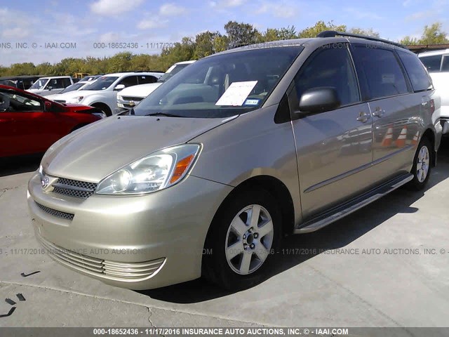 5TDZA23C84S177842 - 2004 TOYOTA SIENNA CE/LE GOLD photo 2