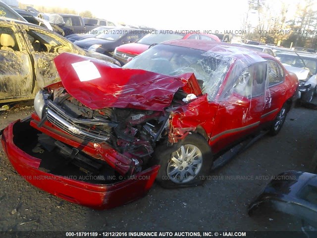 2G1WF55EX59349294 - 2005 CHEVROLET IMPALA RED photo 2