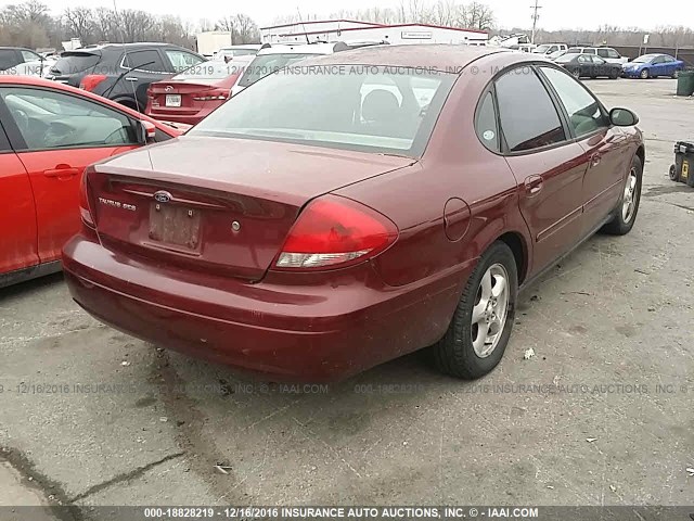 1FAFP55U74G118449 - 2004 FORD TAURUS SES RED photo 4