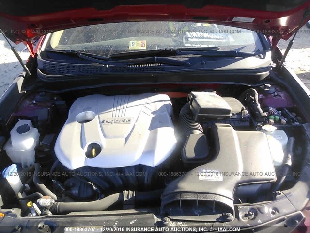 KMHEC4A41DA070544 - 2013 HYUNDAI SONATA HYBRID RED photo 10