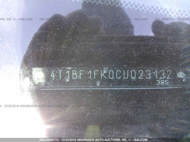 4T1BF1FK0CU023132 - 2012 TOYOTA CAMRY SE/LE/XLE GRAY photo 9