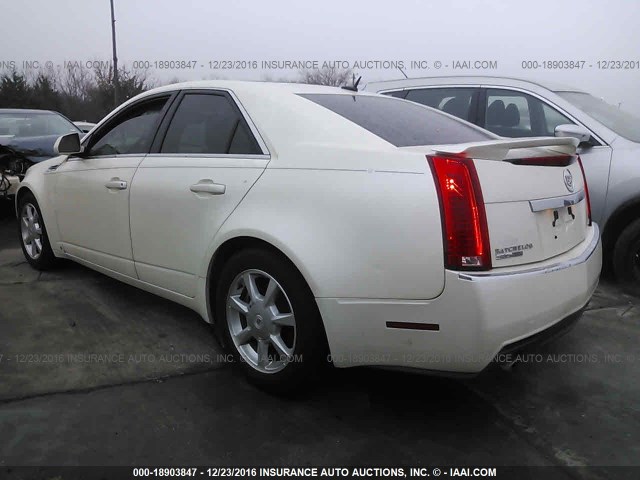 1G6DP57V080116633 - 2008 CADILLAC CTS HI FEATURE V6 WHITE photo 3