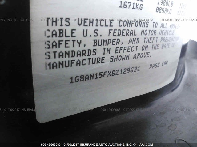 1G8AN15FX6Z129631 - 2006 SATURN ION LEVEL 2 RED photo 9