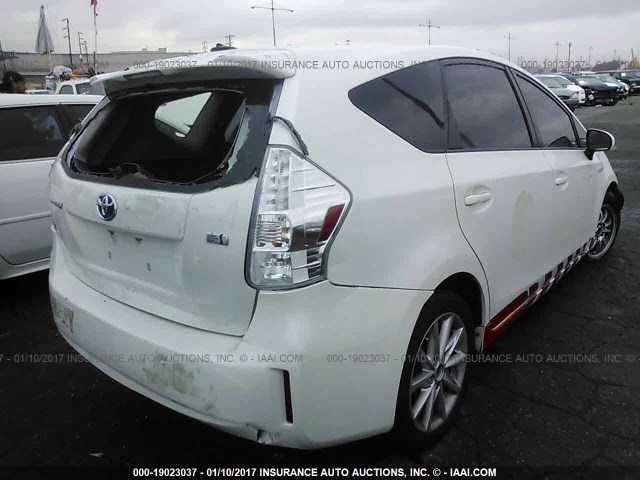 JTDZN3EU9C3021972 - 2012 TOYOTA PRIUS V WHITE photo 4