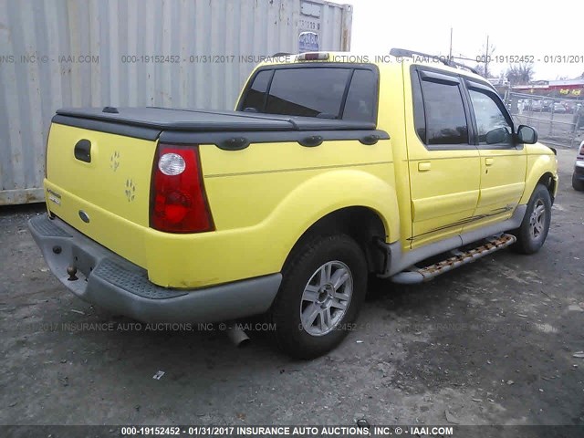 1FMZU77E02UC38508 - 2002 FORD EXPLORER SPORT TR  YELLOW photo 4