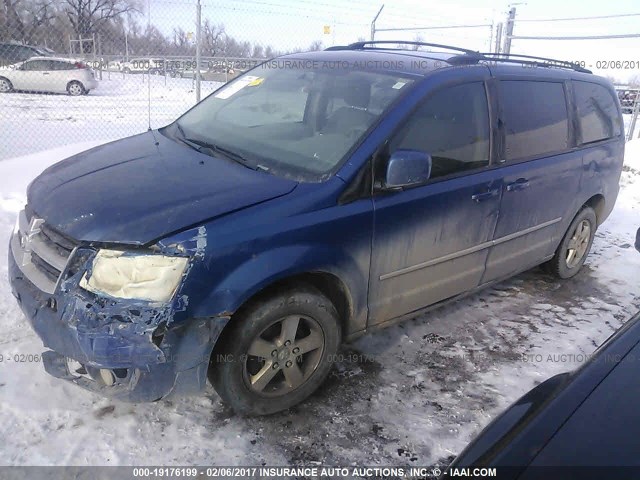 2D4RN5D10AR409084 - 2010 DODGE GRAND CARAVAN SXT BLUE photo 2