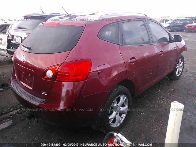 JN8AS58T48W018220 - 2008 NISSAN ROGUE S/SL RED photo 4