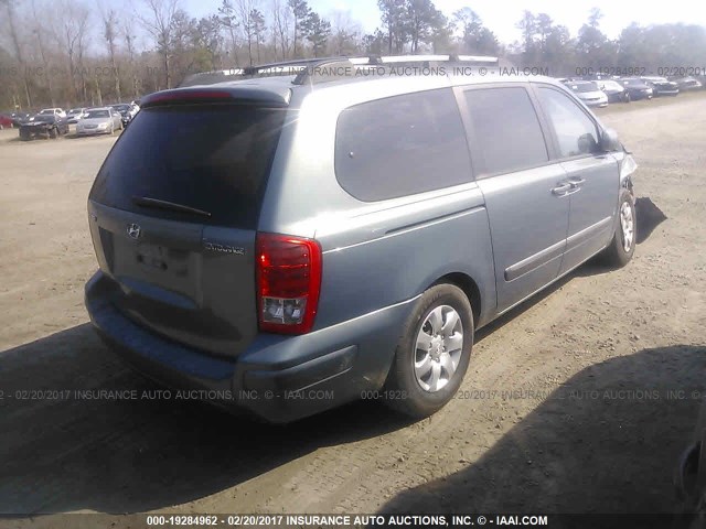 KNDMC233486045252 - 2008 HYUNDAI ENTOURAGE GLS/SE/LIMITED BLUE photo 4