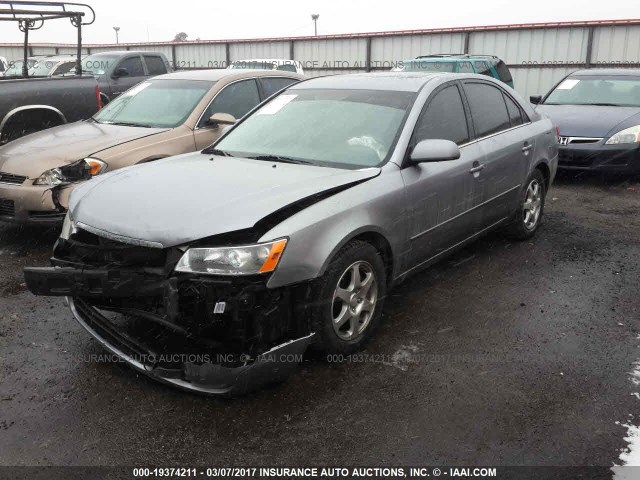 5NPEU46C96H145553 - 2006 HYUNDAI SONATA GLS/LX GRAY photo 2