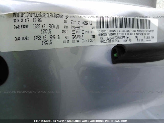 1J8HS48P57C586329 - 2007 JEEP GRAND CHEROKEE LAREDO/COLUMBIA/FREEDOM 银色 照片 9