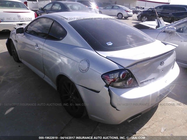 KMHHM66D68U292807 - 2008 HYUNDAI TIBURON GS SILVER photo 3