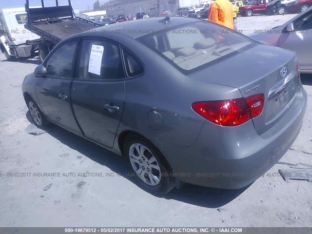 KMHDU4AD8AU862208 - 2010 HYUNDAI ELANTRA BLUE/GLS/SE GRAY photo 3