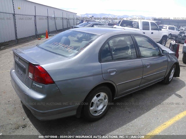 JHMES96664S014008 - 2004 HONDA CIVIC HYBRID GRAY photo 4