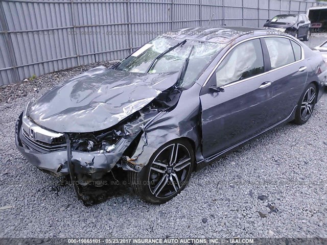 1HGCR2F68GA234547 - 2016 HONDA ACCORD SPORT GRAY photo 2