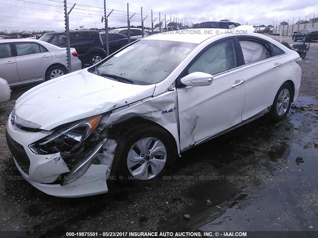 KMHEC4A43DA066611 - 2013 HYUNDAI SONATA HYBRID WHITE photo 2