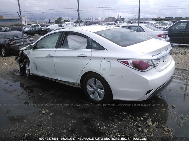 KMHEC4A43DA066611 - 2013 HYUNDAI SONATA HYBRID WHITE photo 3