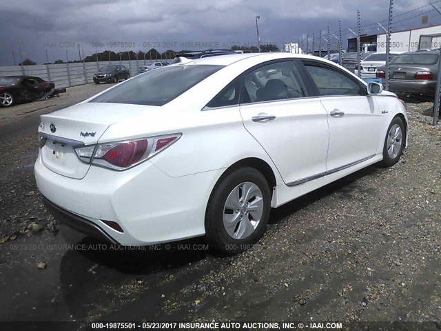 KMHEC4A43DA066611 - 2013 HYUNDAI SONATA HYBRID WHITE photo 4