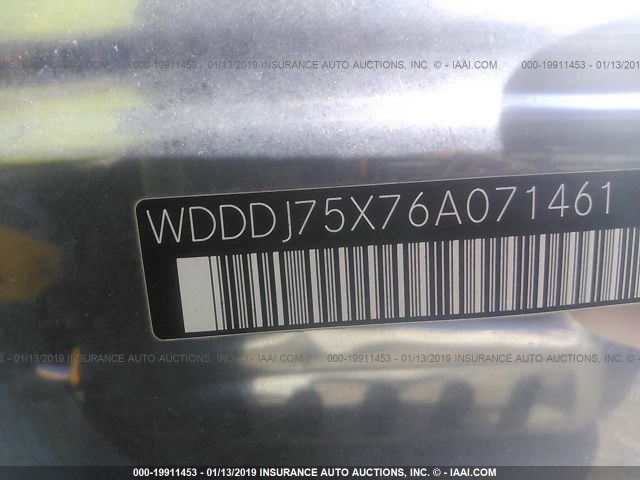 WDDDJ75X76A071461 - 2006 MERCEDES-BENZ CLS 500C WHITE photo 9